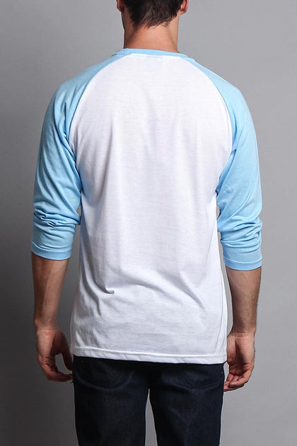 Men's Baseball T-Shirt (White/Sky Blue) – G-Style USA