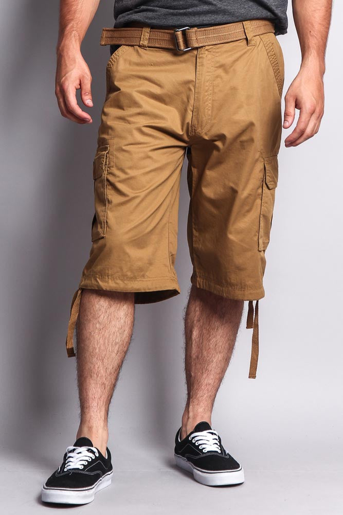 Solid Color Ripstop Belted Cargo Shorts – G-Style USA