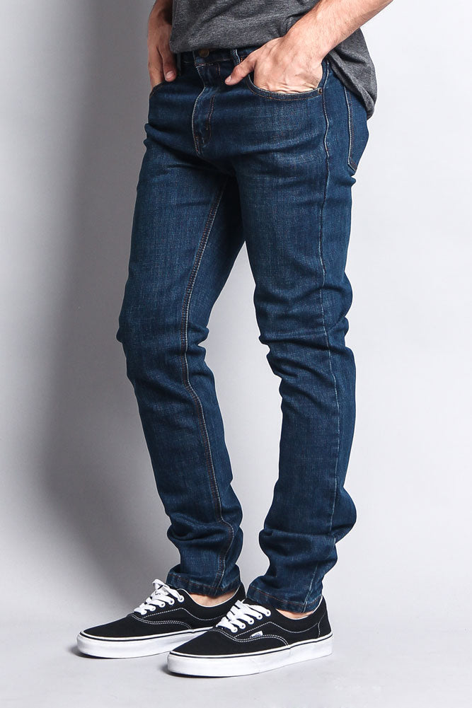 Premium Denim Skinny Fit Jeans (Midnight Blue) – G-Style USA