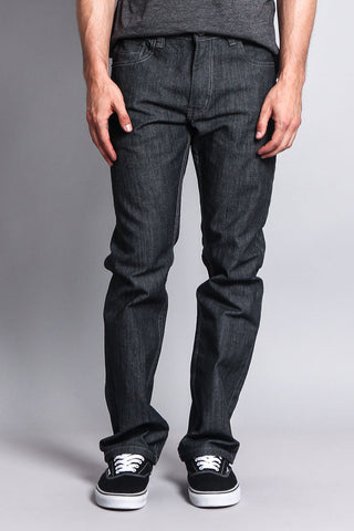Men's Straight Fit Raw Denim Jeans (Raw Grey) – G-Style USA