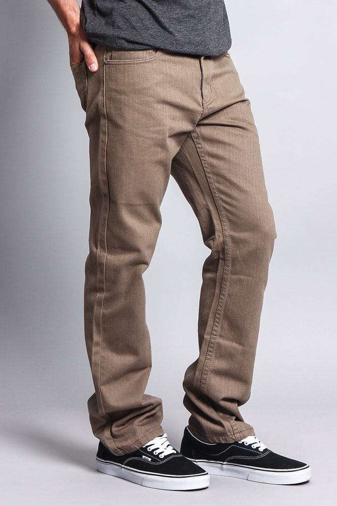 Men's Straight Fit Colored Denim Jeans (Taupe) – G-Style USA