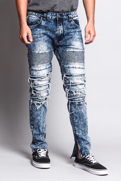 Men's Distressed Biker Jeans – G-Style USA
