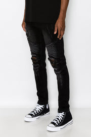 Distressed Scrunched Skinny Jeans