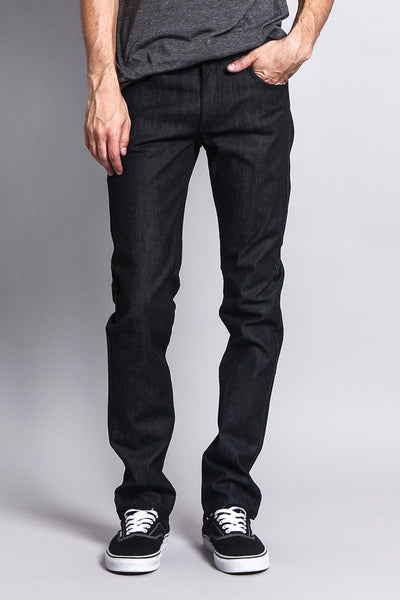 LADBROKE GROVE Slim Tapered Japanese Black Selvedge Jeans