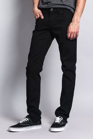 Men's Essential Skinny Fit Colored Jeans (Black)