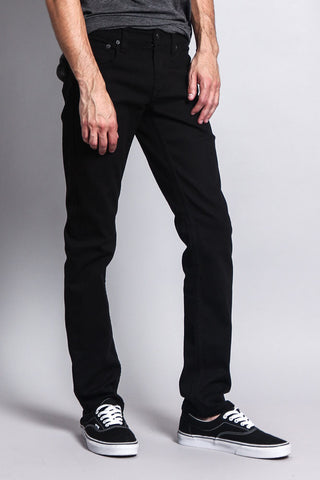 Men's Essential Skinny Fit Colored Jeans (Black)