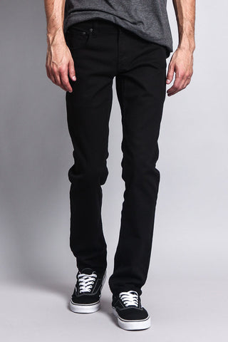 Men's Essential Skinny Fit Colored Jeans (Black)