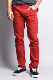 Men's Essential Skinny Fit Colored Jeans (Burnt Orange)
