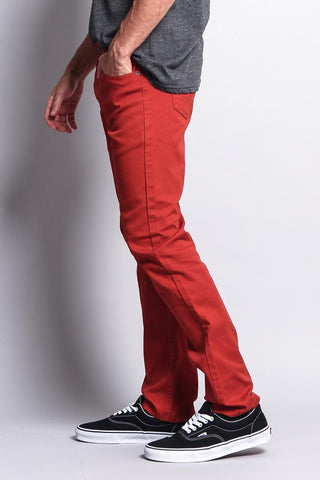 Men's Essential Skinny Fit Colored Jeans (Burnt Orange)