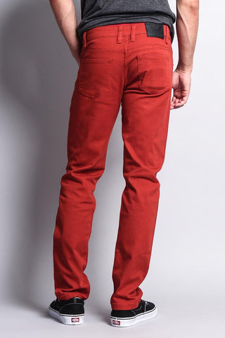 Men's Essential Skinny Fit Colored Jeans (Burnt Orange)