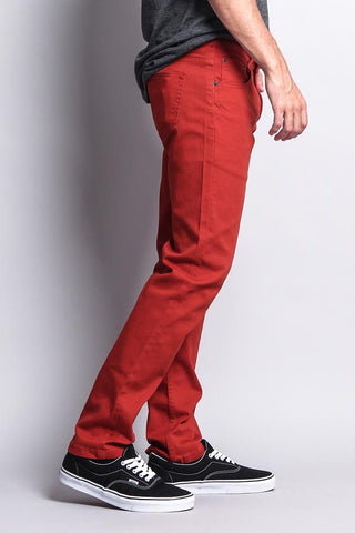 Men's Essential Skinny Fit Colored Jeans (Burnt Orange)