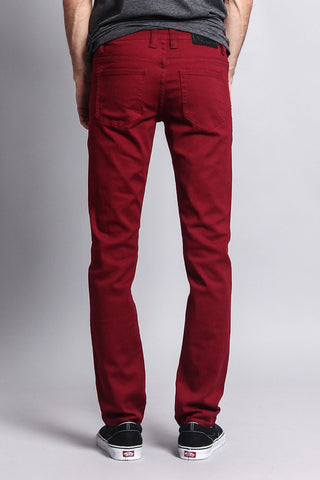 Men's Essential Skinny Fit Colored Jeans (Burgundy) – G-Style USA