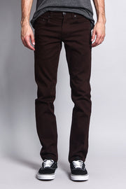 Men's Essential Skinny Fit Colored Jeans (Brown)