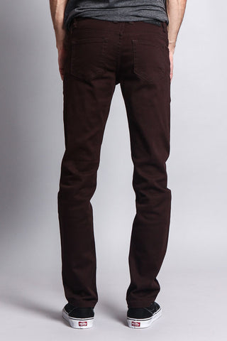 Men's Essential Skinny Fit Colored Jeans (Brown)