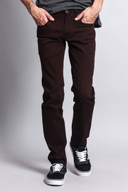 Men's Essential Skinny Fit Colored Jeans (Brown)