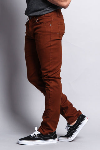 Men's Essential Skinny Fit Colored Jeans (Mocha)