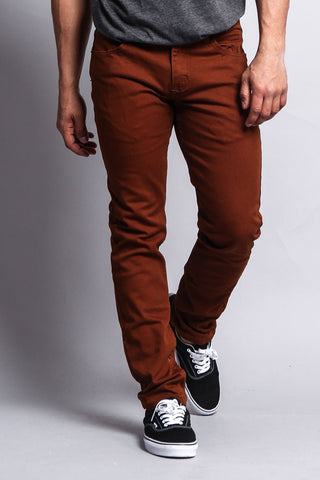 Men's Essential Skinny Fit Colored Jeans (Mocha)