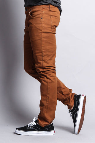 Men's Essential Skinny Fit Colored Jeans (Dark Wheat)