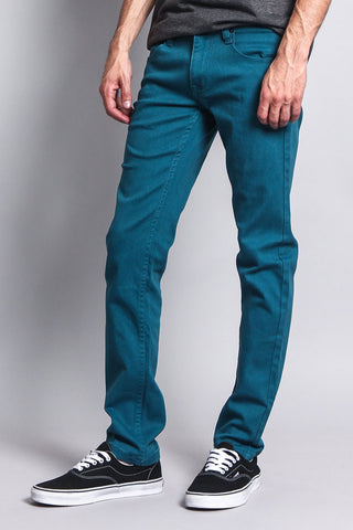 Men's Essential Skinny Fit Colored Jeans (Devil Blue)