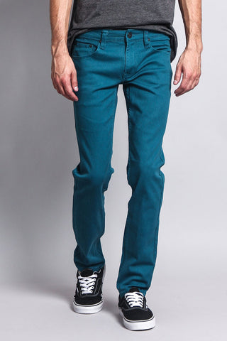 Men's Essential Skinny Fit Colored Jeans (Devil Blue)