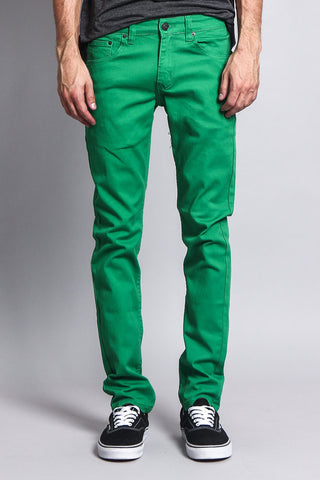 Men's Essential Skinny Fit Colored Jeans (Kelly Green)