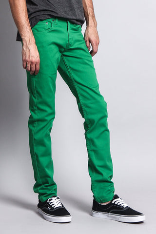 Men's Essential Skinny Fit Colored Jeans (Kelly Green) – G-Style USA