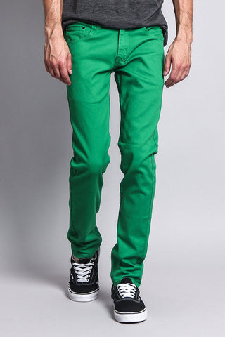 Men's Essential Skinny Fit Colored Jeans (Kelly Green)