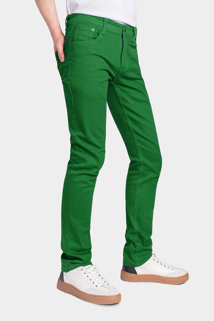 Men's Essential Skinny Fit Colored Jeans (Kelly Green) – G-Style USA