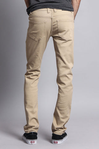 Men's Essential Skinny Fit Colored Jeans (Khaki)