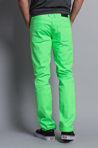 Men's Essential Skinny Fit Colored Jeans (Neon Green)