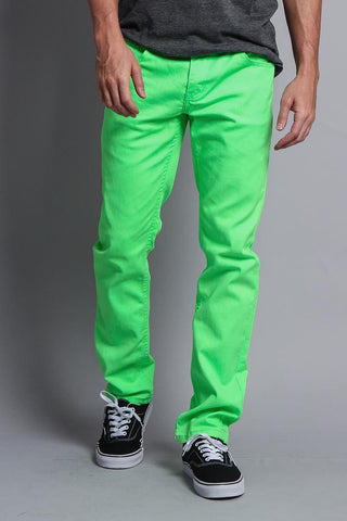 Men's Essential Skinny Fit Colored Jeans (Neon Green)