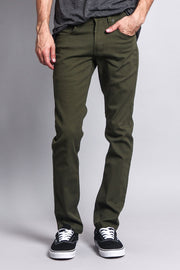 Men's Essential Skinny Fit Colored Jeans (Olive)