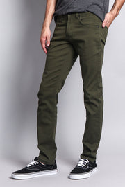 Men's Essential Skinny Fit Colored Jeans (Olive)