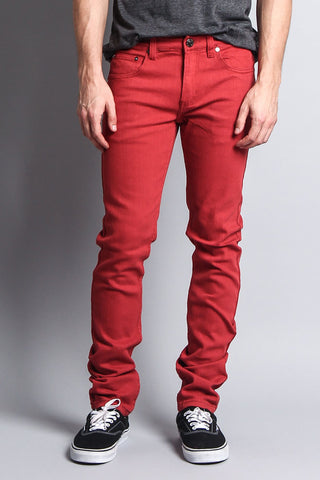 Men's Essential Skinny Fit Colored Jeans (Picante)