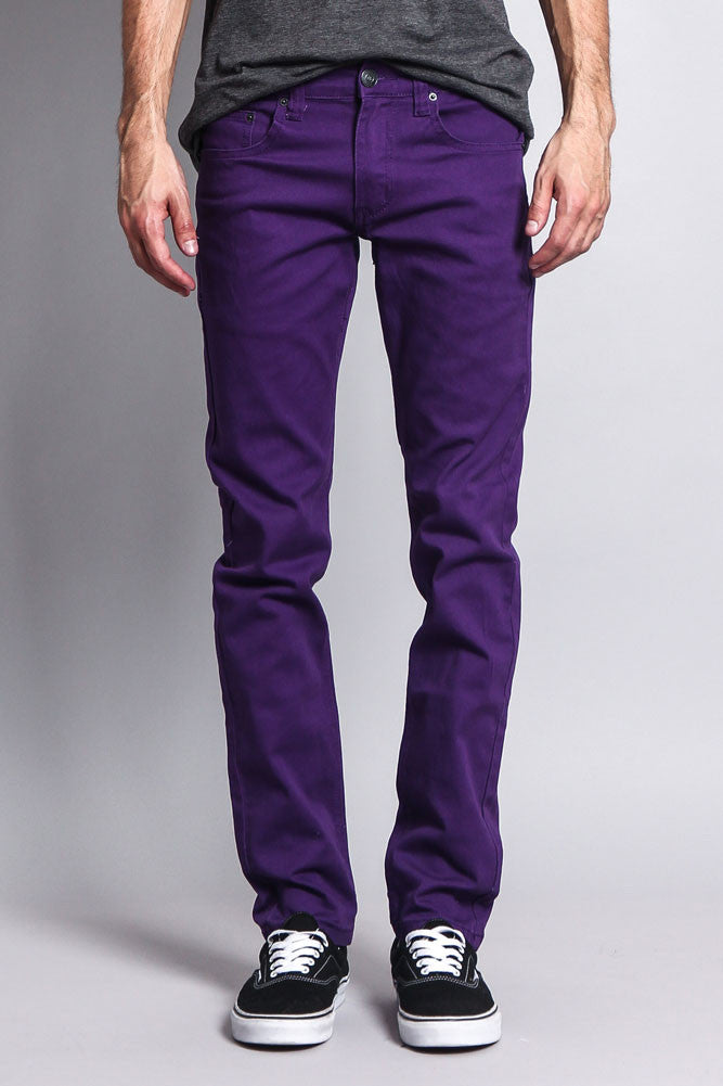 Men's Essential Skinny Fit Colored Jeans (Purple) GStyle USA