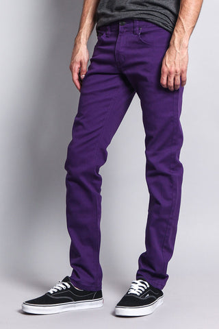 Men's Essential Skinny Fit Colored Jeans (Purple)