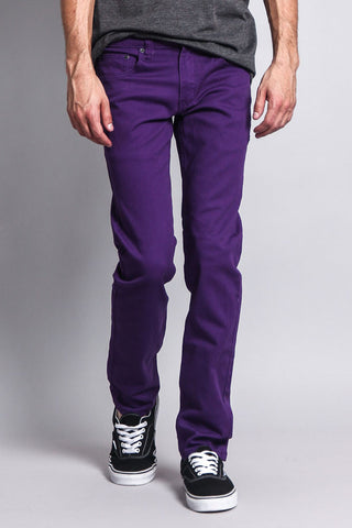 Men's Essential Skinny Fit Colored Jeans (Purple)