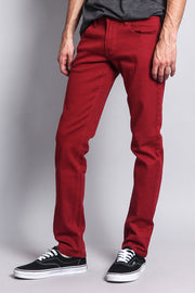 Men's Essential Skinny Fit Colored Jeans (Rust)