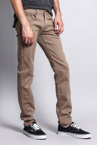 Men's Essential Skinny Fit Colored Jeans (Taupe)