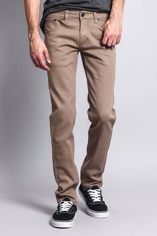 Men's Essential Skinny Fit Colored Jeans (Taupe)