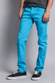 Men's Essential Skinny Fit Colored Jeans (Turquoise)