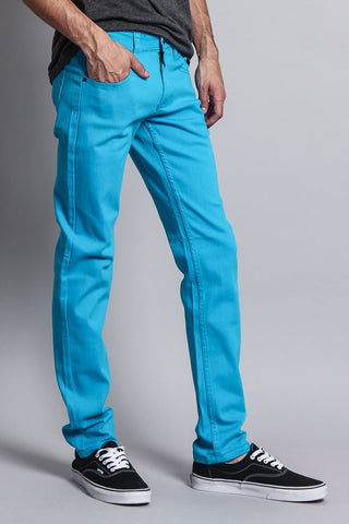 Men's Essential Skinny Fit Colored Jeans (Turquoise) – G-Style USA