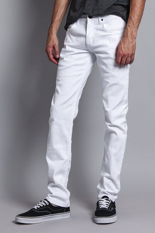 Men's Essential Skinny Fit Colored Jeans (White)
