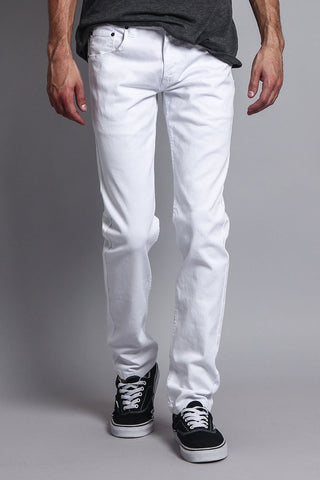 Men's Essential Skinny Fit Colored Jeans (White)