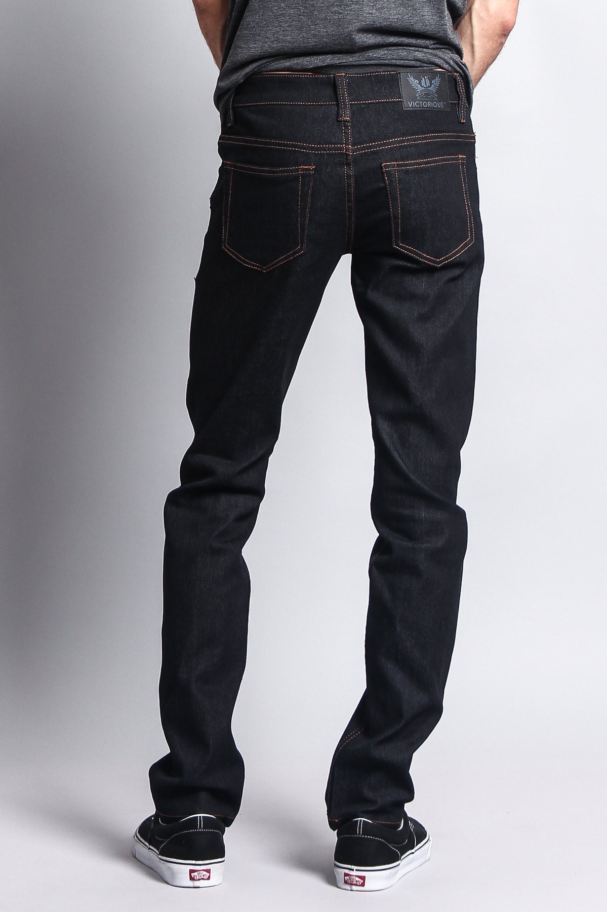 Men's Skinny Fit Raw Denim Jeans (Black/Timber) – G-Style USA