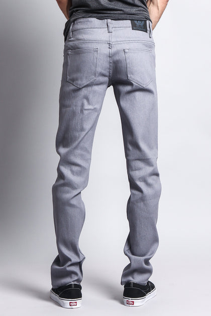 Men's Skinny Fit Raw Denim Jeans (Grey) – G-Style USA