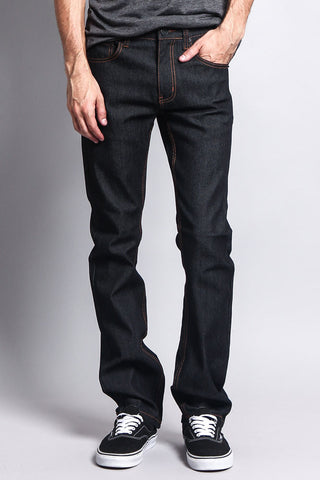 Men's Slim Fit Raw Denim Jeans (Black/Timber) – G-Style USA