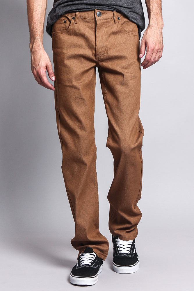 Men's Slim Fit Raw Denim Jeans (Wheat) – G-Style USA