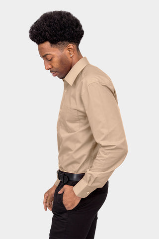 Tan shop dress shirt
