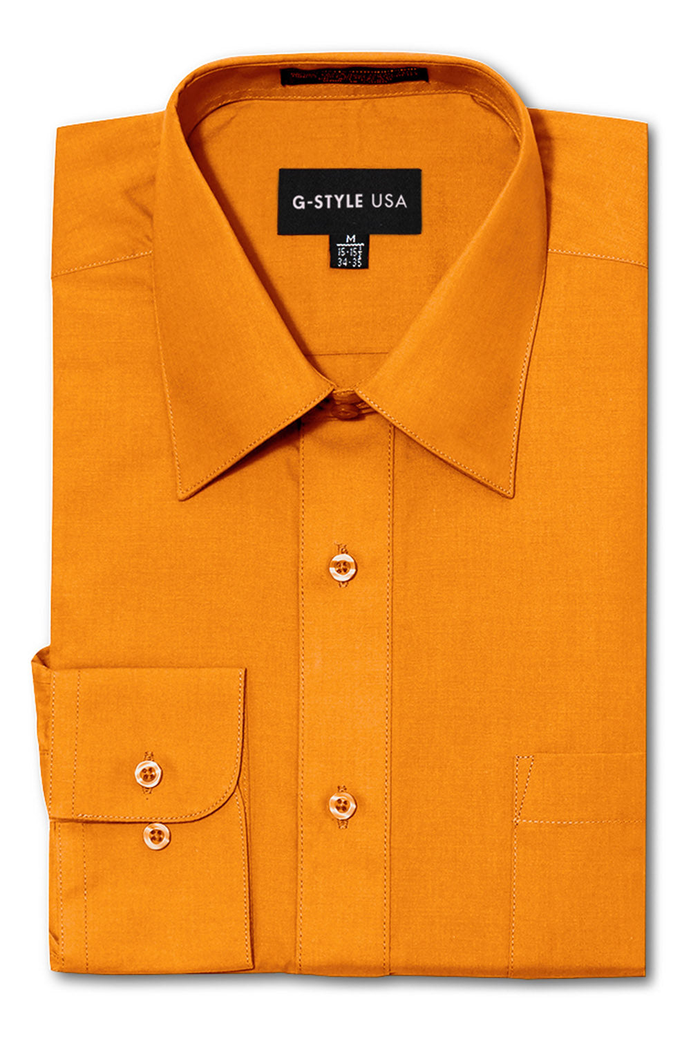 Men's Basic Solid Color Button Up Dress Shirt (Orange) – G-Style USA